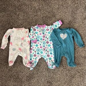 Carter's Pink, Blue, and Cream Kids Footies Set
